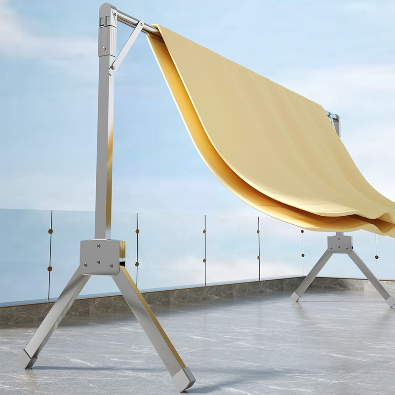 不锈钢落地折叠晾衣架家用伸缩