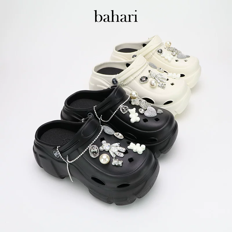 Туфли-батфорты на толстой подошве BAHARI женские противоскользящие DIY цепь медведя увеличенная платформа сандалии пляжные шлепанцы внешние сандалии
