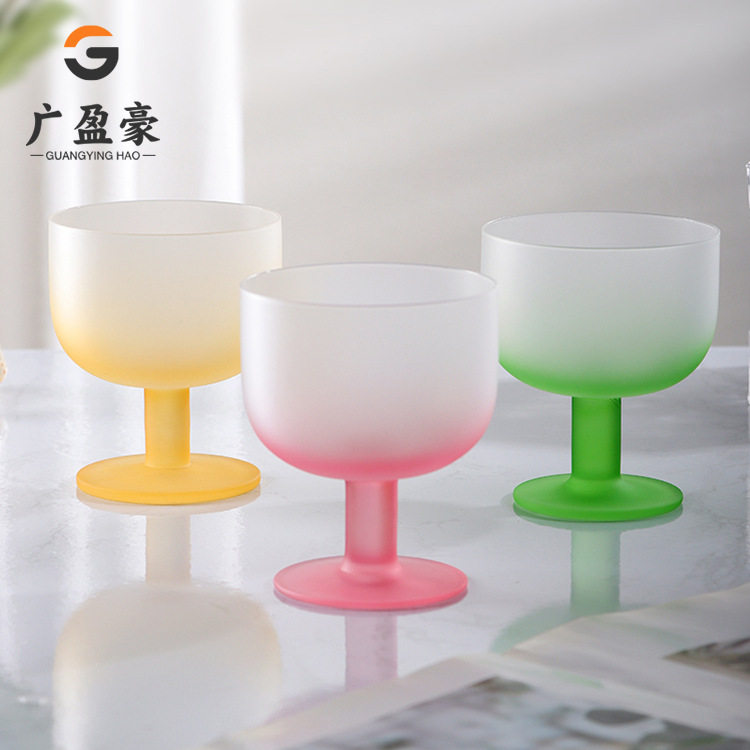 马卡龙糖果色玻璃水杯水