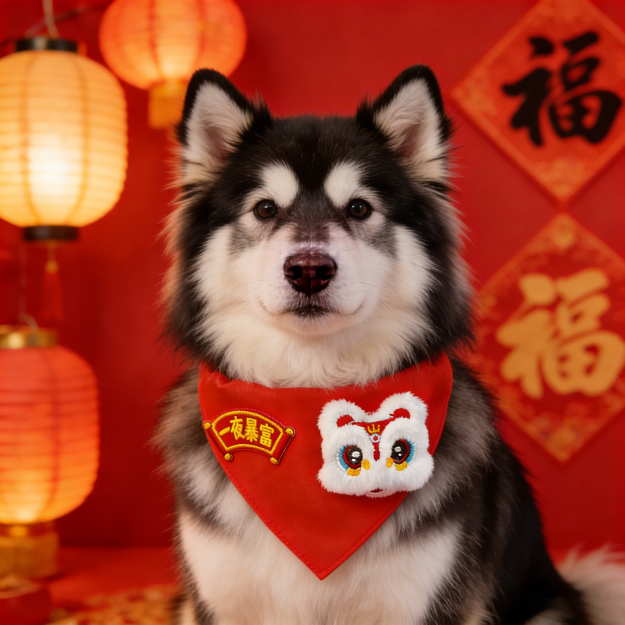 阿拉斯加专用狗狗新年围脖口水巾红色大型犬马年可爱围兜春节喜庆,宠物/宠物食品及用品,围巾/口水巾,淘宝优惠券,粉丝福利购,淘宝优惠卷