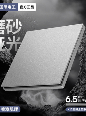 国际电工超薄灰色一开双控单开双联二开三开墙壁家用电灯开关暗装