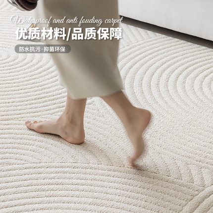 地毯客厅2025新款真防水防污免洗打理可擦大面积硅藻丝卧室床边毯