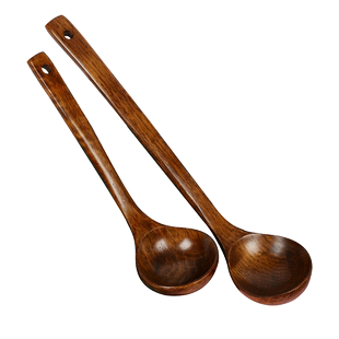 汤勺家用大勺子长柄勺子木头盛汤喝汤粥勺稀饭勺木勺大号超长木勺