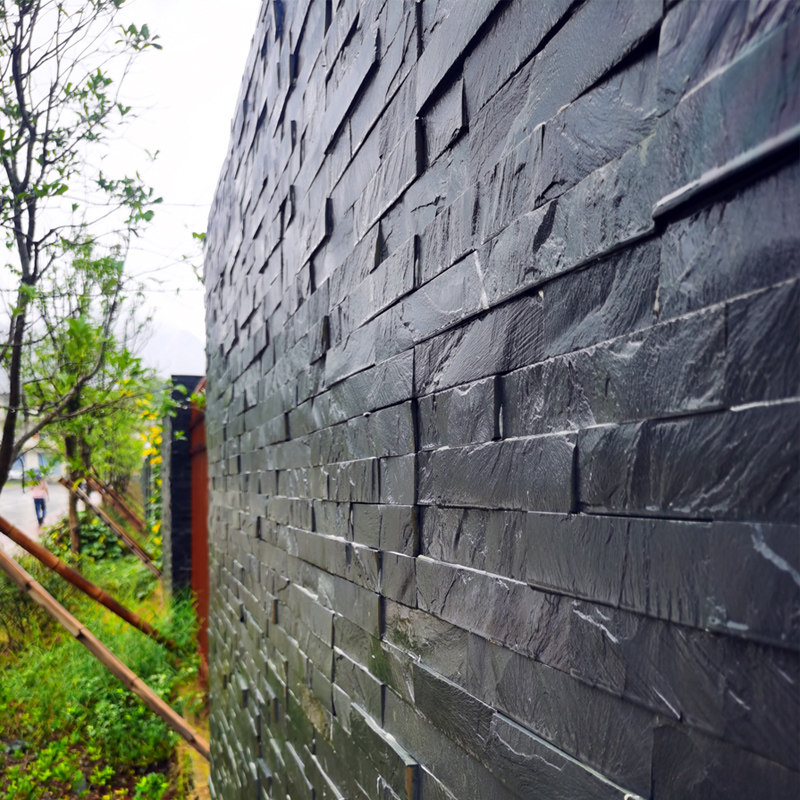 天然青石组合板文化石外墙砖小方块背景墙仿古墙面砖别墅围墙装饰