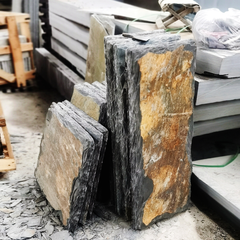 天然石板黄锈色青石板踏步石庭院