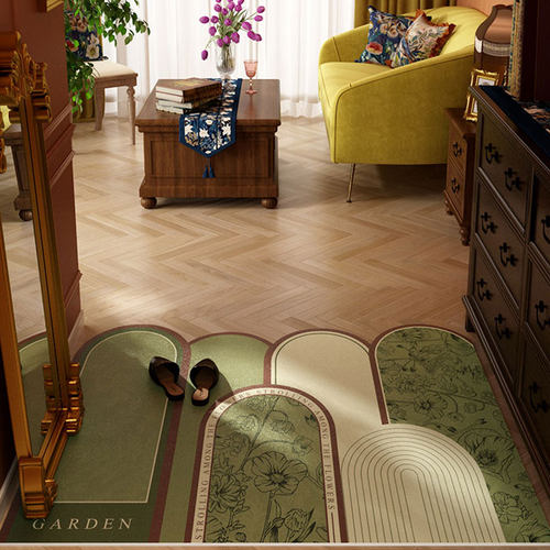 门垫高级入户门地垫皮革绿色可裁剪脚垫进门垫子室内玄关门口地毯