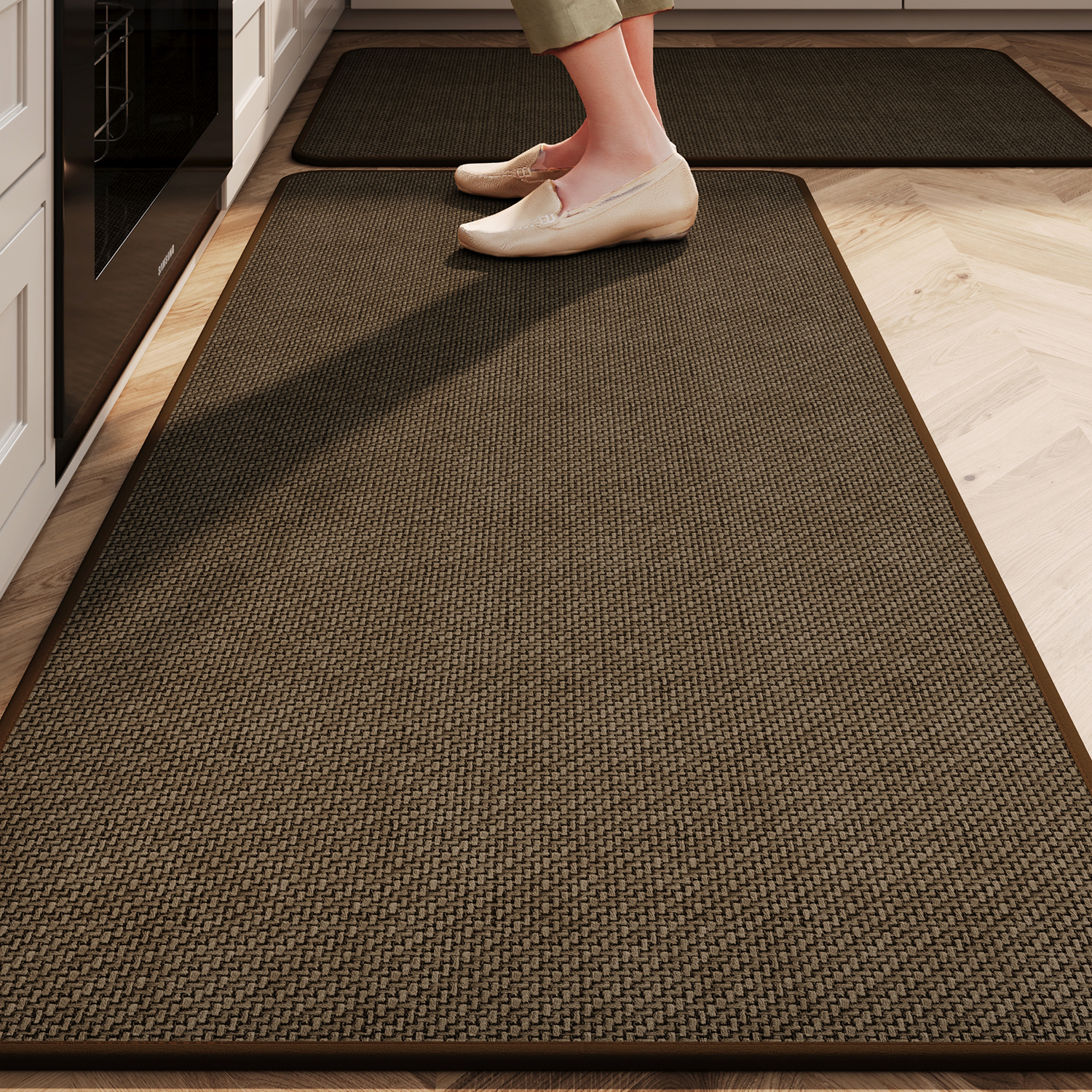 5D编织亚麻纹厨房地垫吸水吸油