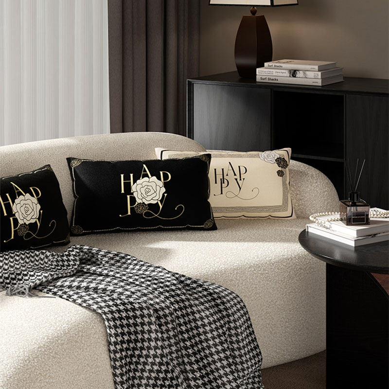 法式轻奢抱枕沙发客厅靠枕长条可拆洗抱枕套卧室床头腰垫靠背垫