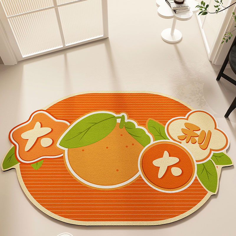 椭圆形浴室地垫硅藻泥脚垫卫生间强吸水厕所门口垫子防滑速干地毯