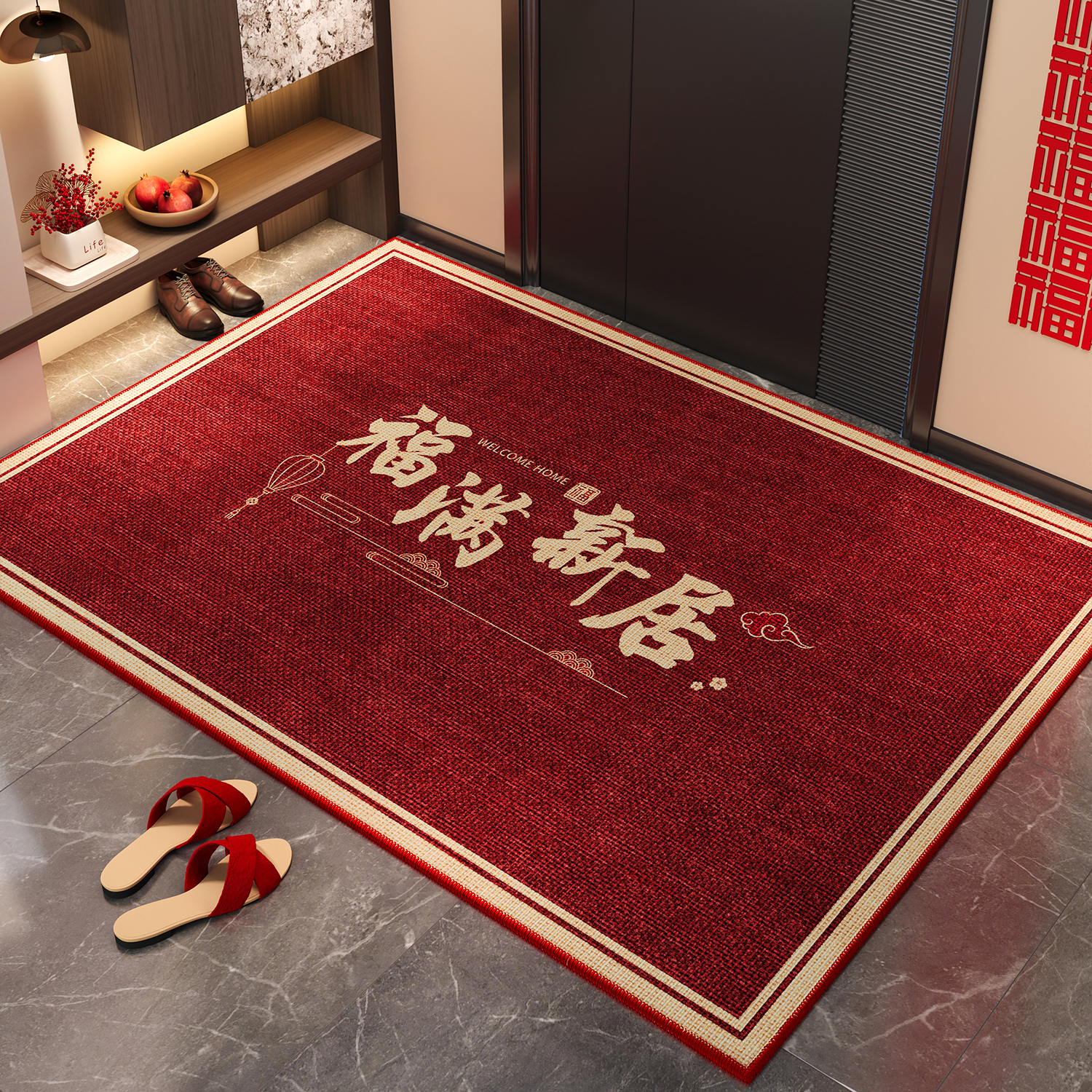 中式入户门地垫耐脏防滑门垫脚垫