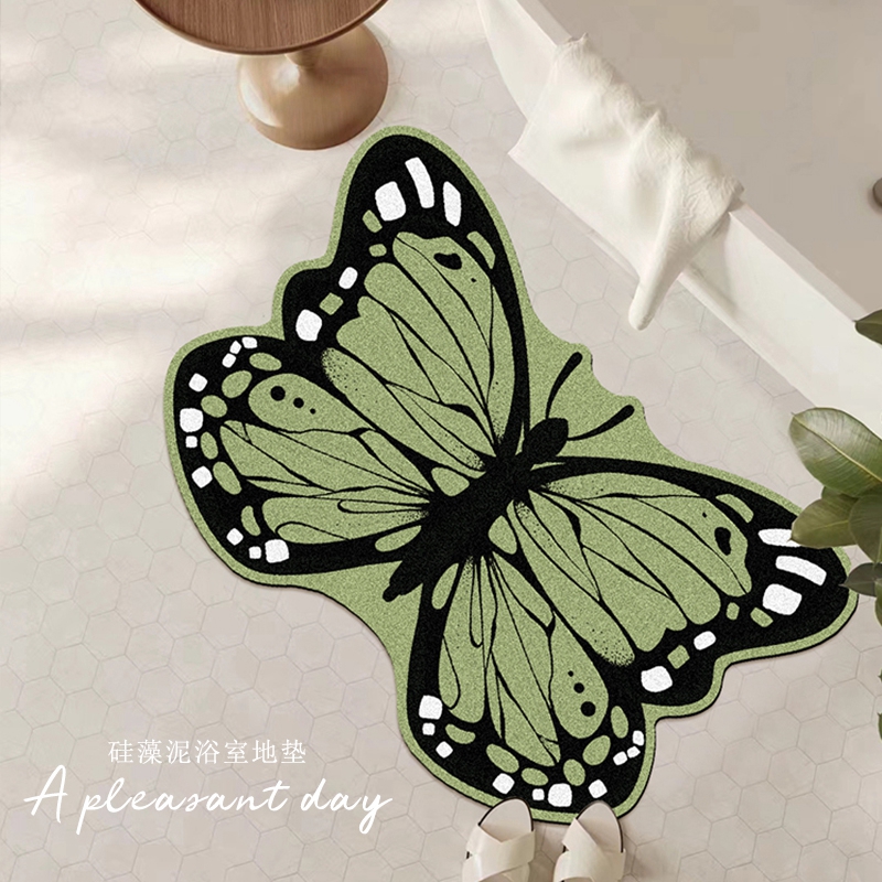 蝴蝶形防刮耐磨吸水速干浴室地垫