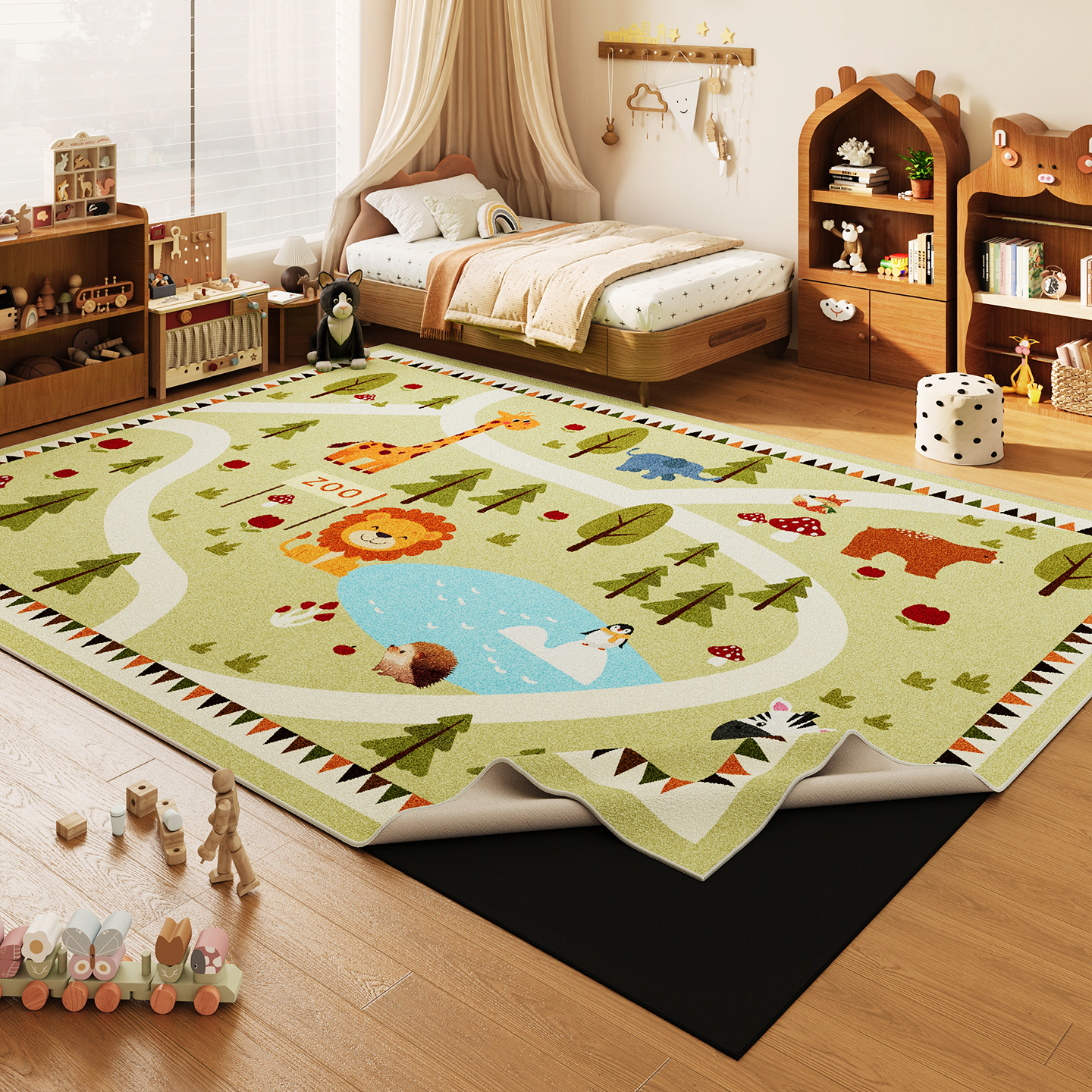 双层可拆洗地毯儿童地垫可机洗