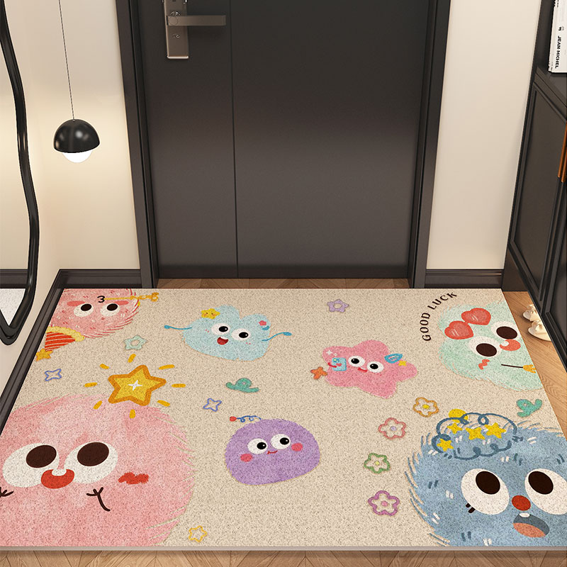 卡通丝圈入户地垫防滑进门蹭脚垫