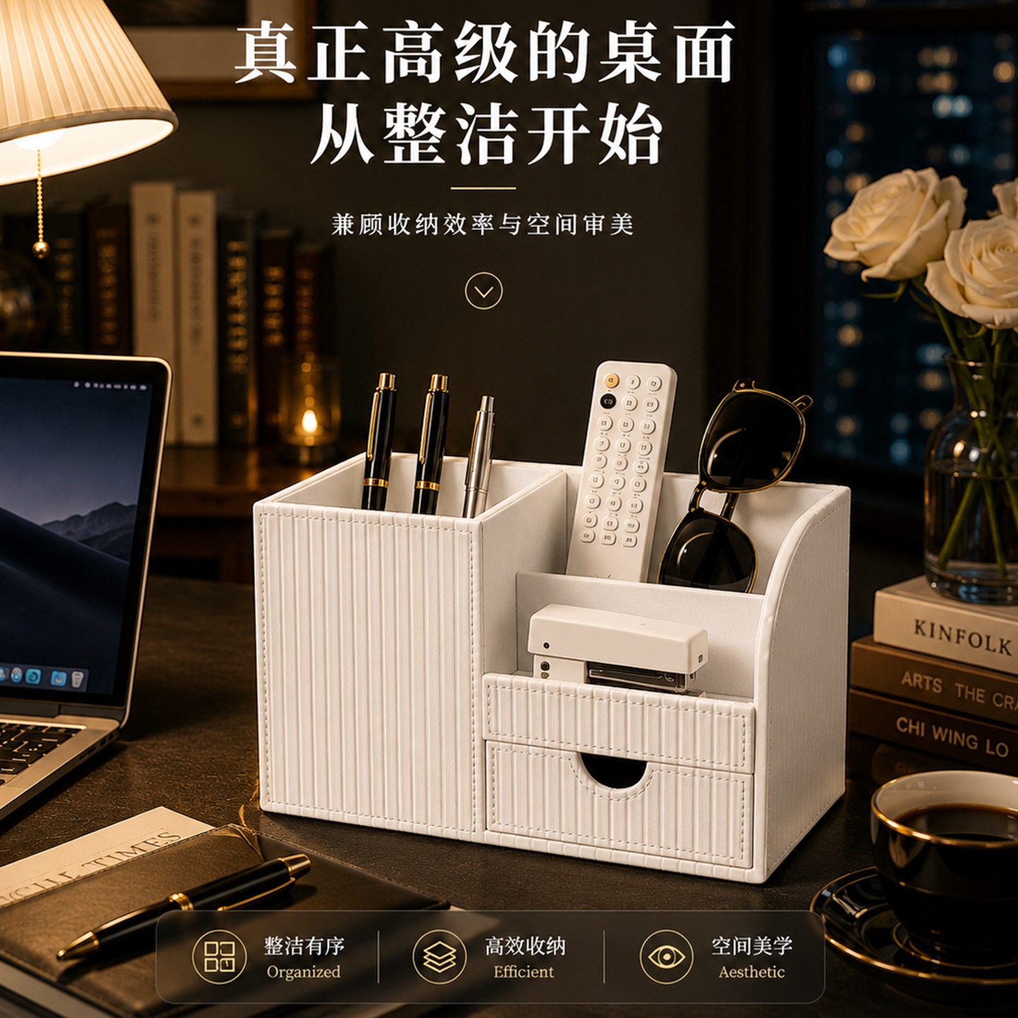 商务简约办公收纳盒老板