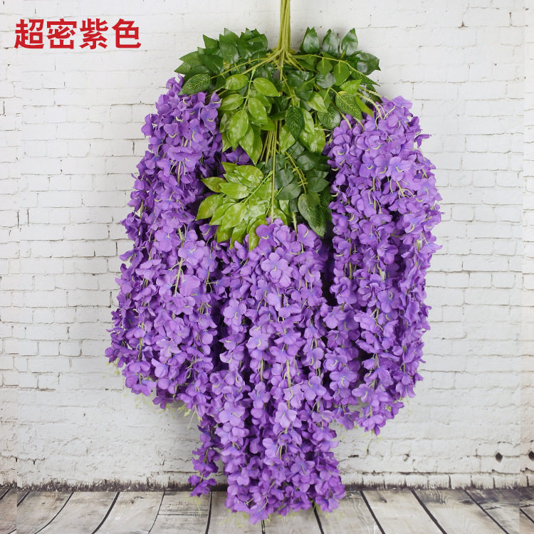 12件装仿真紫藤花假花婚