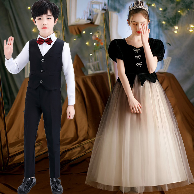 中学生合唱团长裙初中高中生