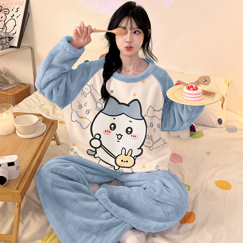 chiikawa小八女童法兰绒珊瑚绒家