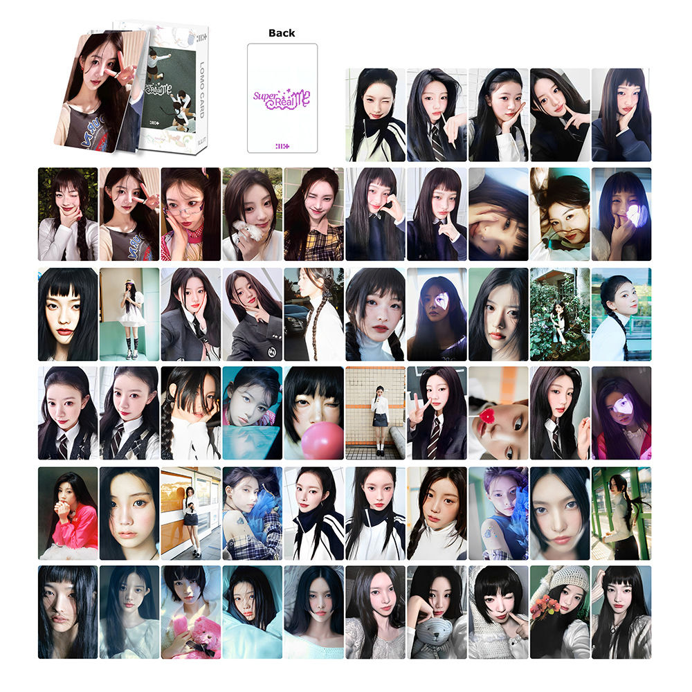 55张HYBE新女团ILLIT新专SuperRealMe小卡YUNAH,MINJU,MOKA自制