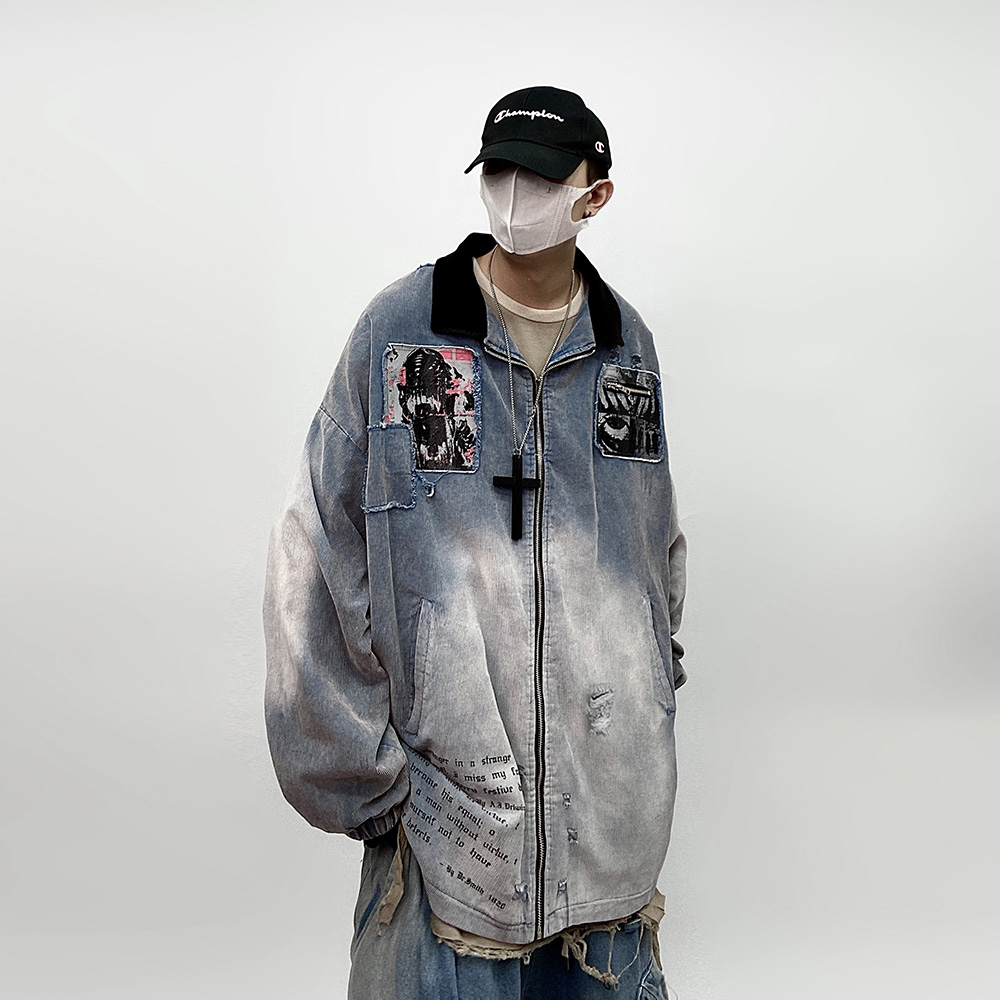 复古做旧工装水洗灯芯绒外套