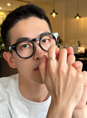 大码食指玫瑰金戒指男配饰ins潮设计小众高街个性简约钛钢高级感