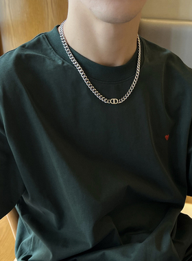 小众项链男潮牌高级感男款链子百搭男士嘻哈风锁骨链钛钢男生配饰