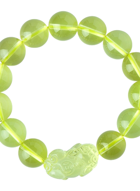 黄水晶貔貅手链黄色金貔犰皮丘