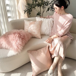 Texdream态度 ins法式粉色沙发抱枕高级复古床上靠垫样板间靠枕套