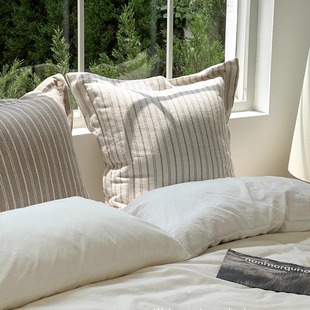 TEXDREAM态度 法式条纹大靠枕沙发超软糯抱枕 卧室床头靠垫大靠包