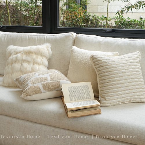 Texdream雪山松林法式奶油抱枕