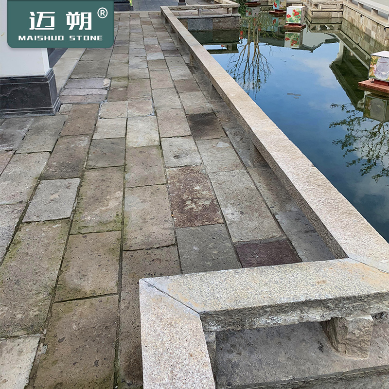 园林踏步石庭院凝灰岩老石板户外汀步防滑铺路花园草坪垫脚石地砖