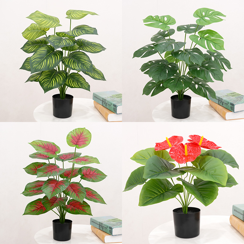 仿真绿萝室内仿生植物塑料龟背桌面塑料小盆栽装饰绿植花假发财树