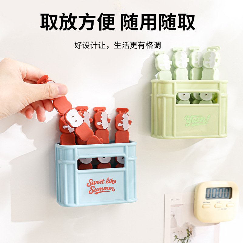 进口食品封口夹保鲜塑料袋零食夹奶粉茶叶密封神器家用冰箱贴收纳