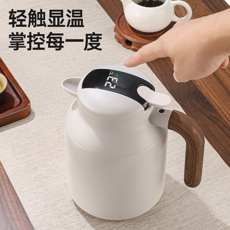 进口316不锈钢焖茶壶茶水分离木纹手柄水壶家用泡茶壶大容量闷茶