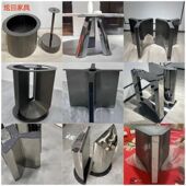 家用轻奢大理石餐桌腿支架岩板不锈钢桌腿桌脚台架长方形餐桌