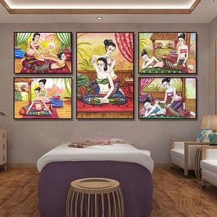 壁画足浴足疗按摩泰国东南亚泰国健康中心美容沙龙水疗挂画风格 店