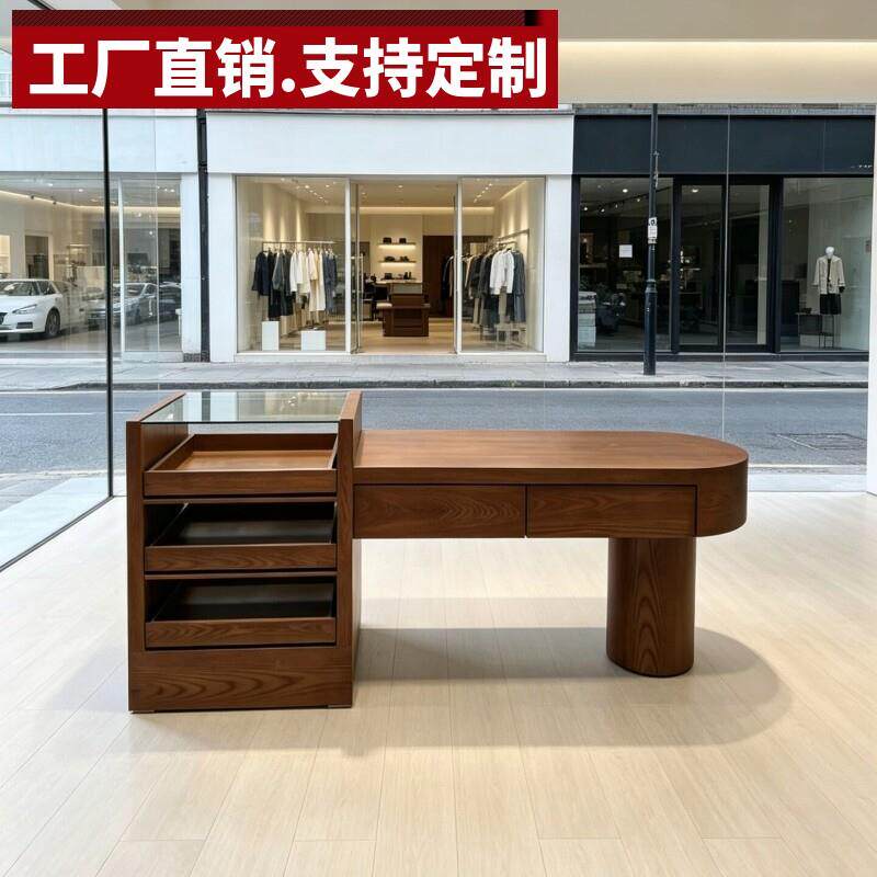 复古法式中岛桌展示台服装店铺收银台陈列柜流水台女装店鞋柜斗柜