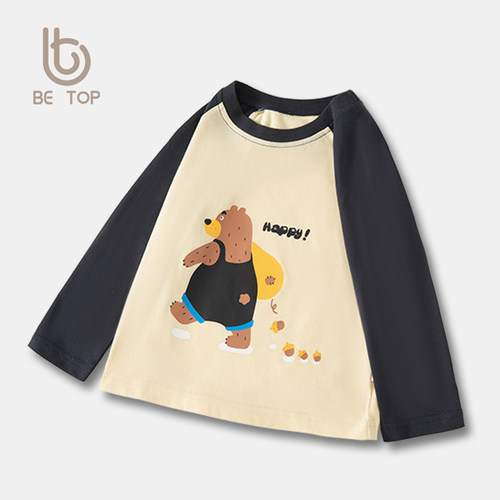儿童长袖betop韩版圆领小熊印花