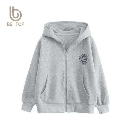 青年字母印花外套儿童毛圈外套潮