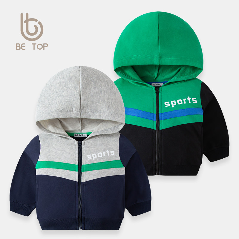 be top童装2024秋季新品儿童连帽外套中小童宝宝运动休闲韩版上衣