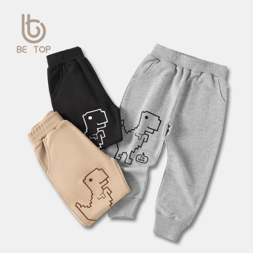 儿童长裤betop纯棉恐龙印花新品