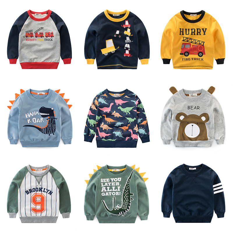 2025韩版春秋季童装男童卫衣纯棉儿童宝宝上衣圆领中小童长袖毛圈