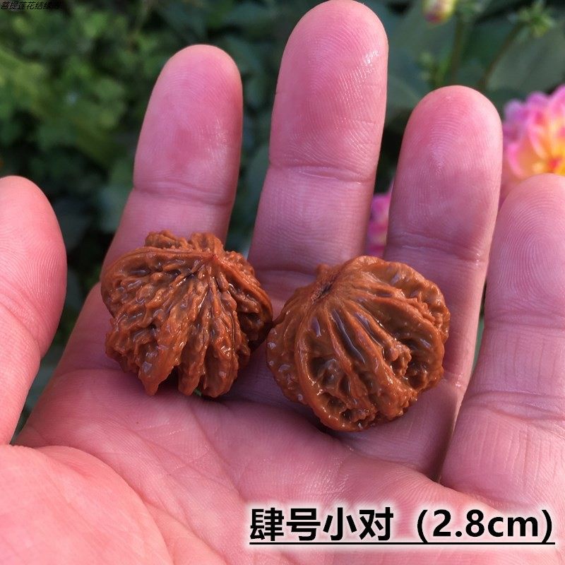 文玩核桃小对深纹八棱手捻迷你把玩秋子小尺寸袖珍粗筋圆灯笼男女