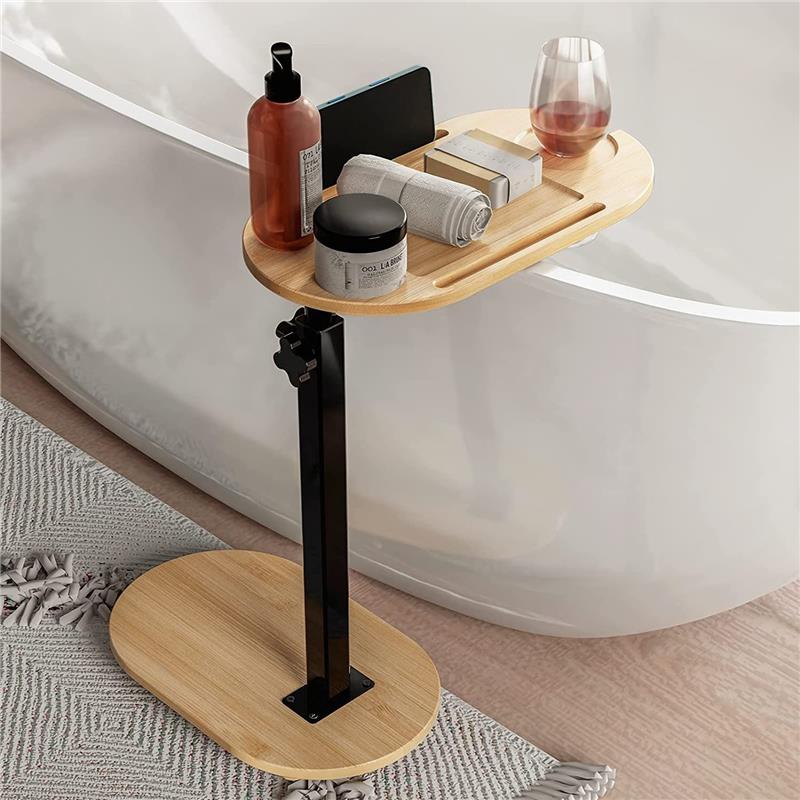 折叠竹制浴浴室浴收纳置物架可伸缩缸手机平支架卫架板托盘