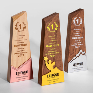 实木奖杯定制定做创意冠军木质金属奖牌订制高档年会颁奖荣誉纪念
