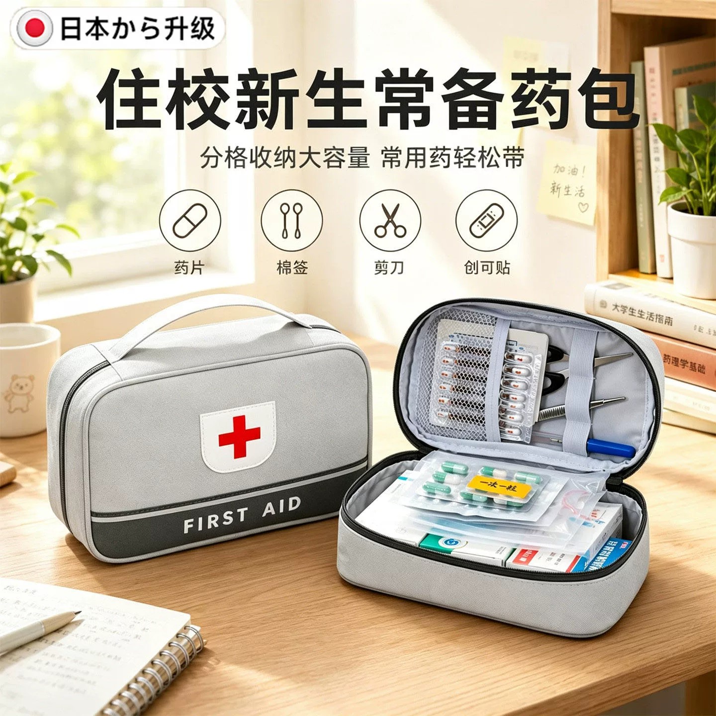 日本药品收纳包便携宿舍急救