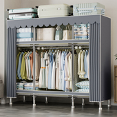 衣柜2026新爆款 家用卧室简易布衣柜全钢架加厚加粗出租房结实耐用