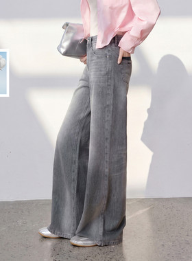 【100棉】三彩丽雪leisure2026秋季新款牛仔裤直筒裤长裤女通勤