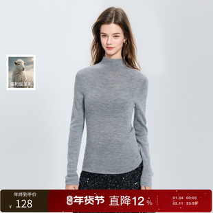 【100羊毛】丽雪leisure2025冬季新款半高领针织衫打底衫女
