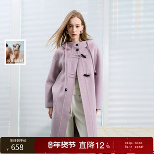 【绵羊毛】丽雪leisure2025冬季新款双面呢大衣毛呢外套女