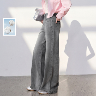【100棉】三彩丽雪leisure2026秋季新款牛仔裤直筒裤长裤女通勤